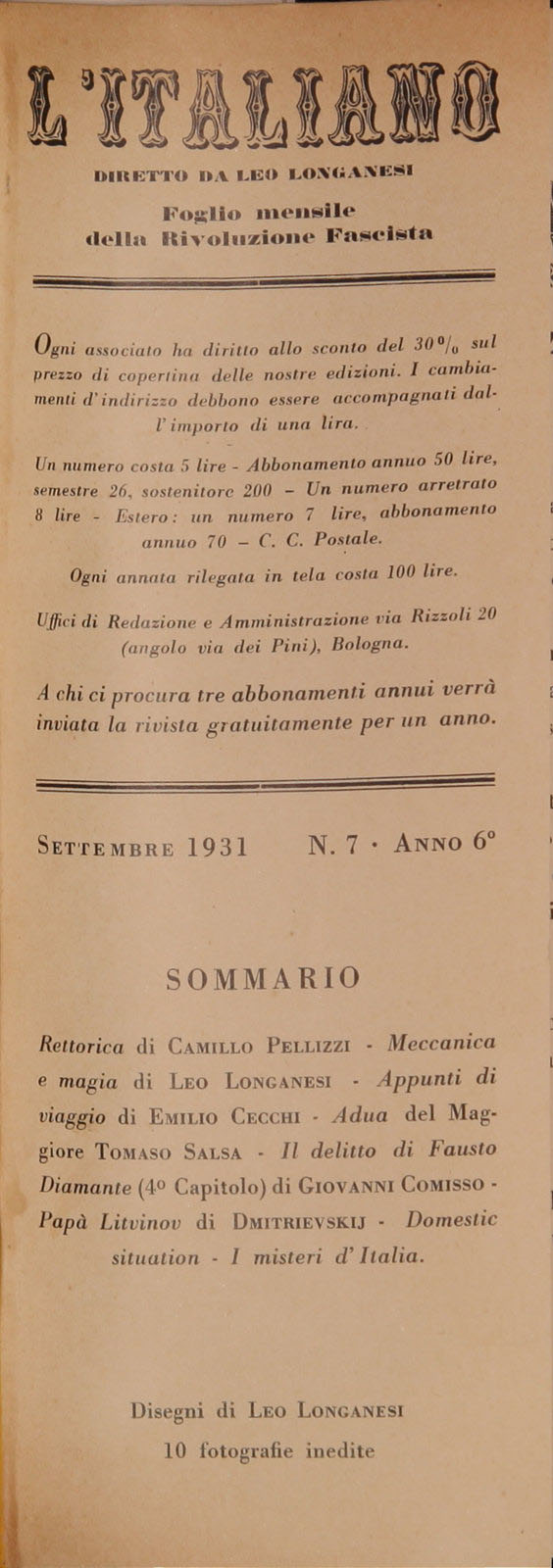 L'Italiano -  6 (1931), n. 7, pp. 145-152